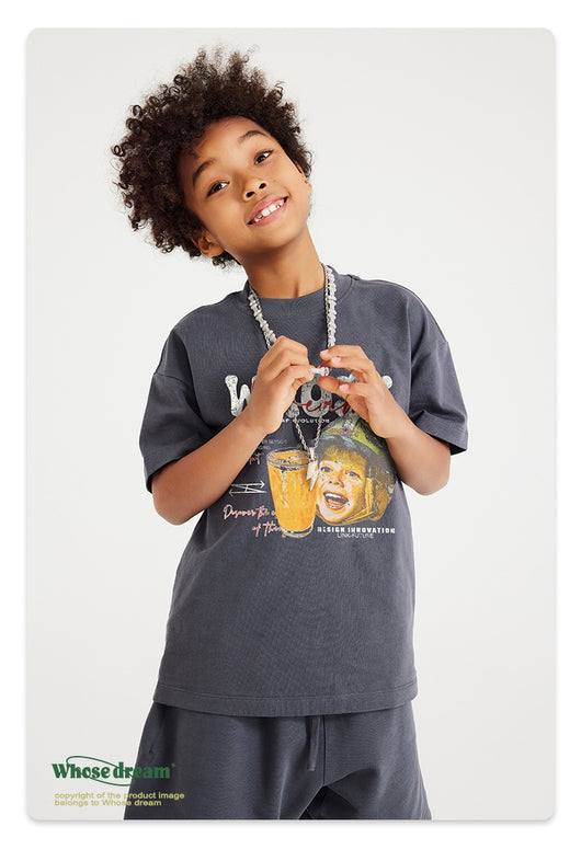 Playera Infantil Estampada con Diseño Cartoon Lavado Distressed - Image 19