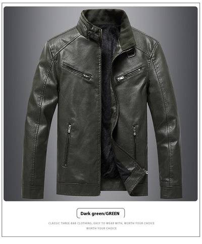 Chaqueta Acolchada de Cuero PU Estilo Coreano con Cuello Alzado para Hombre - Image 11