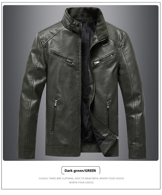Chaqueta Acolchada de Cuero PU Estilo Coreano con Cuello Alzado para Hombre - Image 11