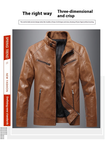 Chaqueta Acolchada de Cuero PU Estilo Coreano con Cuello Alzado para Hombre - Image 13