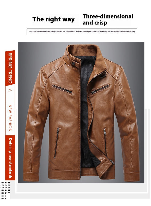 Chaqueta Acolchada de Cuero PU Estilo Coreano con Cuello Alzado para Hombre - Image 13