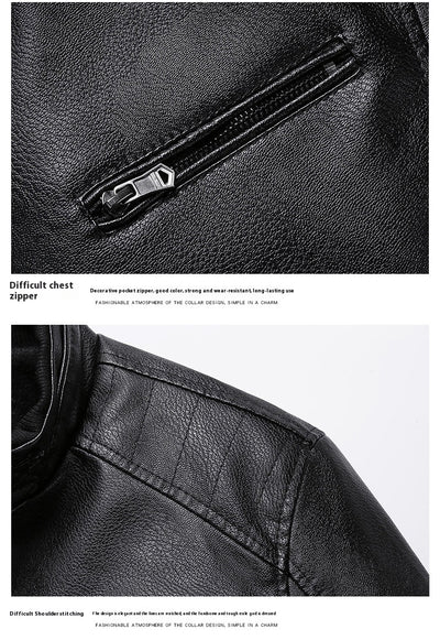 Chaqueta Acolchada de Cuero PU Estilo Coreano con Cuello Alzado para Hombre - Image 15