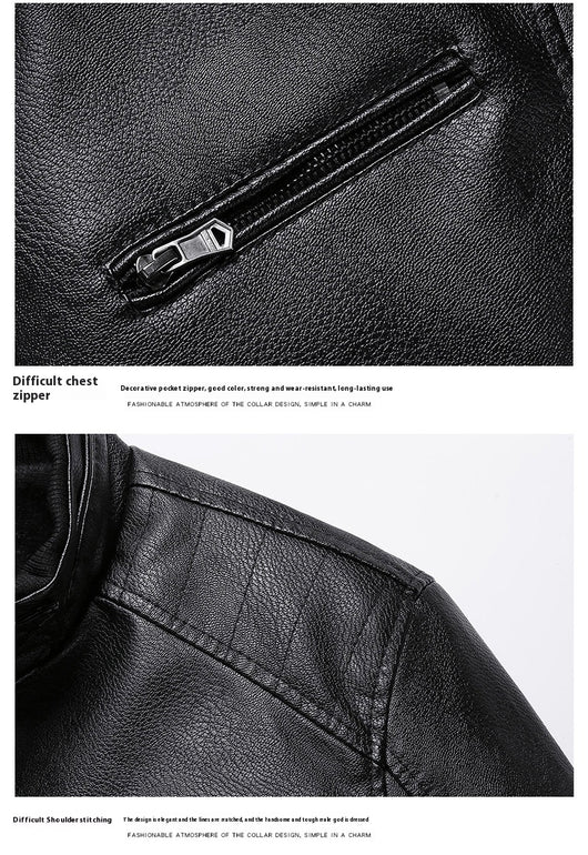 Chaqueta Acolchada de Cuero PU Estilo Coreano con Cuello Alzado para Hombre - Image 15