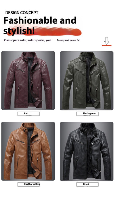 Chaqueta Acolchada de Cuero PU Estilo Coreano con Cuello Alzado para Hombre - Image 16