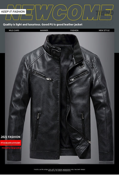 Chaqueta Acolchada de Cuero PU Estilo Coreano con Cuello Alzado para Hombre - Image 17