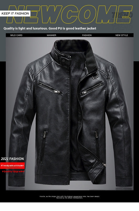 Chaqueta Acolchada de Cuero PU Estilo Coreano con Cuello Alzado para Hombre - Image 17