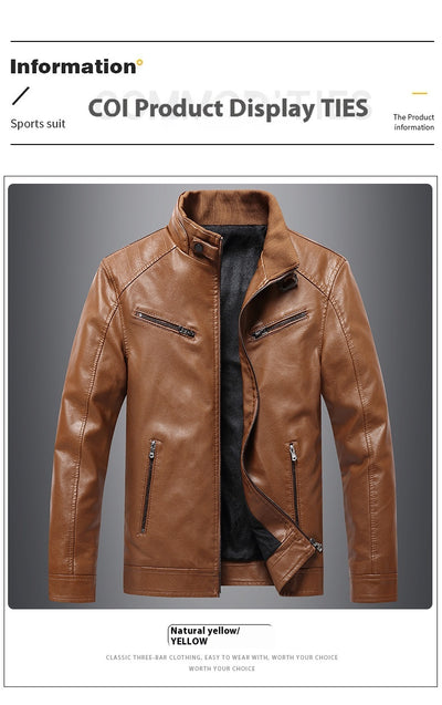 Chaqueta Acolchada de Cuero PU Estilo Coreano con Cuello Alzado para Hombre - Image 21