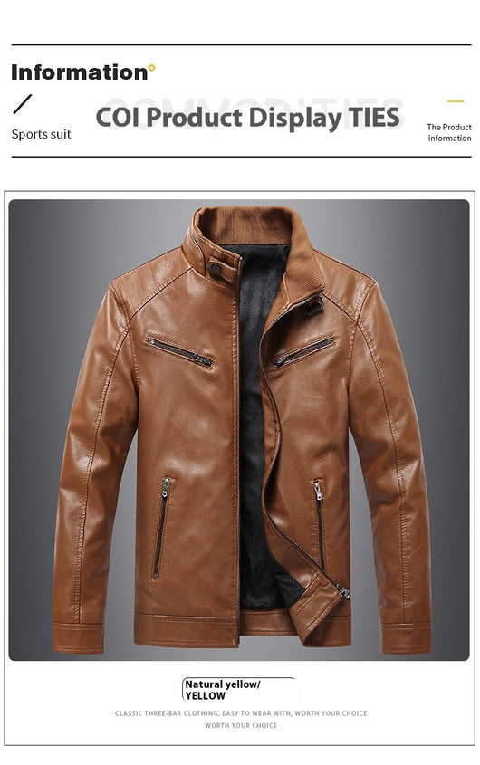 Chaqueta Acolchada de Cuero PU Estilo Coreano con Cuello Alzado para Hombre - Image 21