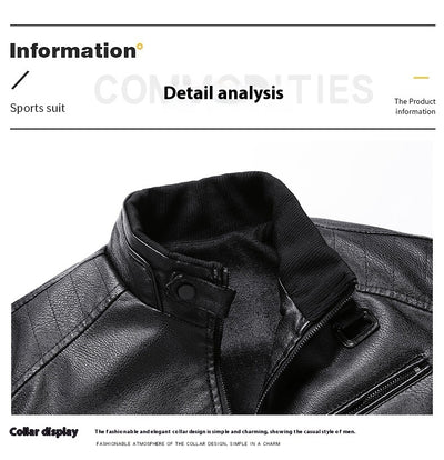 Chaqueta Acolchada de Cuero PU Estilo Coreano con Cuello Alzado para Hombre - Image 22