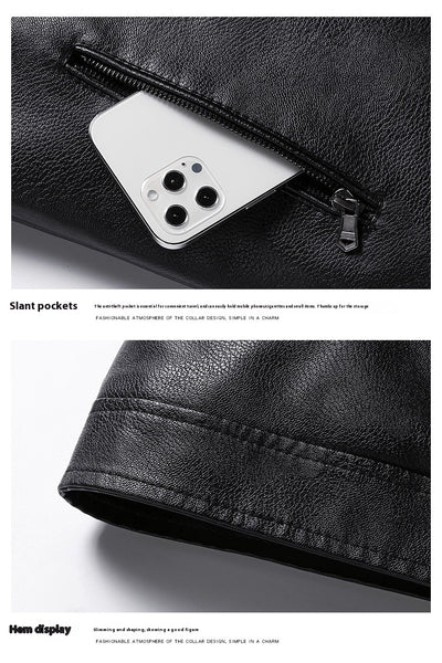 Chaqueta Acolchada de Cuero PU Estilo Coreano con Cuello Alzado para Hombre - Image 25