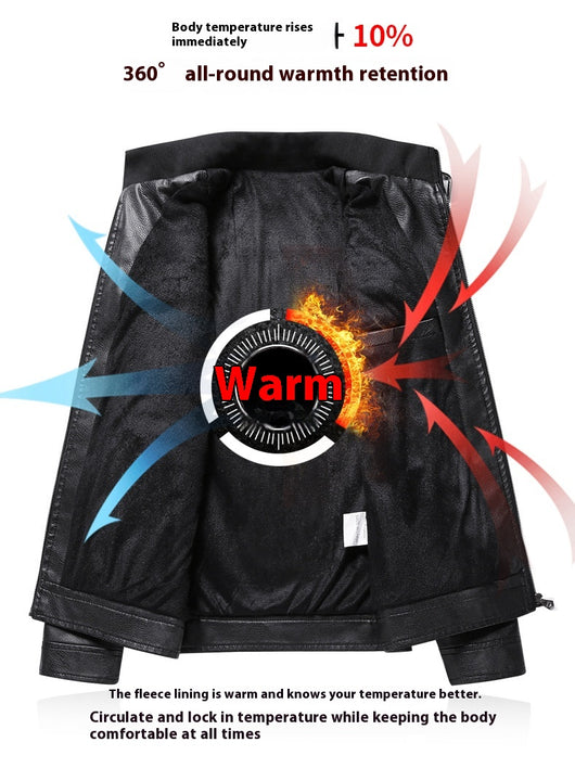 Chaqueta Acolchada de Cuero PU Estilo Coreano con Cuello Alzado para Hombre - Image 27