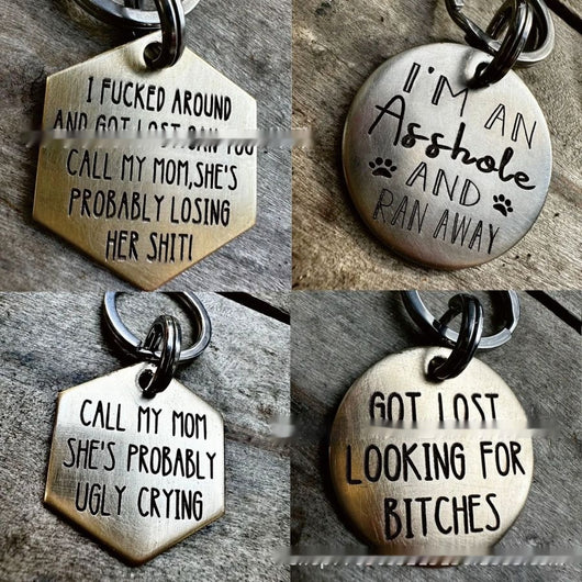 Placa de Identificación para Perro en Acero Inoxidable con Diseño Divertido - Image 24