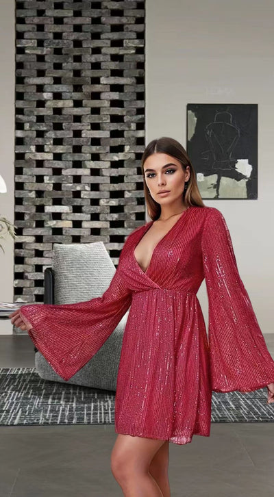 Vestido de Fiesta Elegante con Escote V y Cintura Realzadora - Image 32