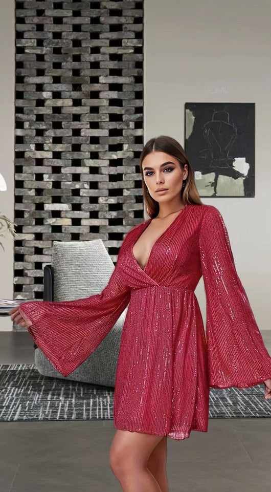 Vestido de Fiesta Elegante con Escote V y Cintura Realzadora - Image 32