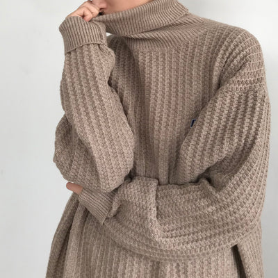 Suéter Cuello Alto Retro Caramelo Estilo Japonés - Image 14