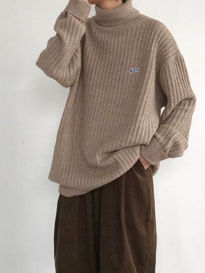 Suéter Cuello Alto Retro Caramelo Estilo Japonés - Image 17