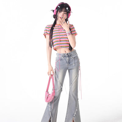 Playera Rayada Ajustada para Mujer - Diseño Slim Fit Verano - Image 16