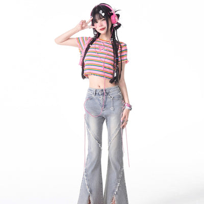 Playera Rayada Ajustada para Mujer - Diseño Slim Fit Verano - Image 17
