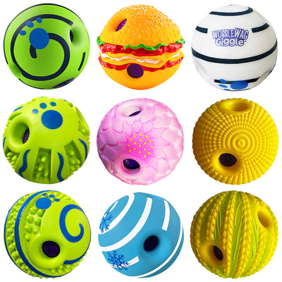 Yellow and green textured dog toy ball with food leakage holes, measuring 10cm in diameter. - Image 46