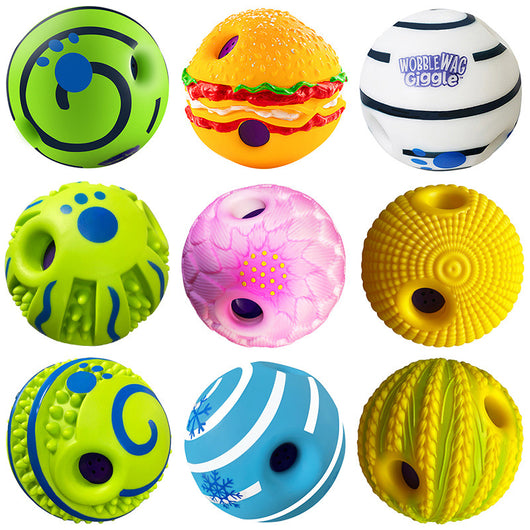 Yellow and green textured dog toy ball with food leakage holes, measuring 10cm in diameter. - Image 46