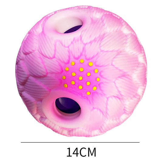 Yellow and green textured dog toy ball with food leakage holes, measuring 10cm in diameter. - Image 49