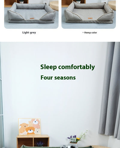 Cama Nido para Perros de Lino Extraíble y Lavable - Uso Todo el Año - Image 29