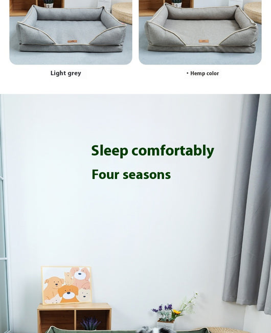 Cama Nido para Perros de Lino Extraíble y Lavable - Uso Todo el Año - Image 29