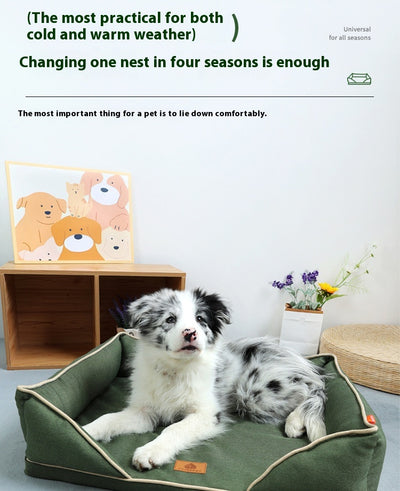Cama Nido para Perros de Lino Extraíble y Lavable - Uso Todo el Año - Image 32