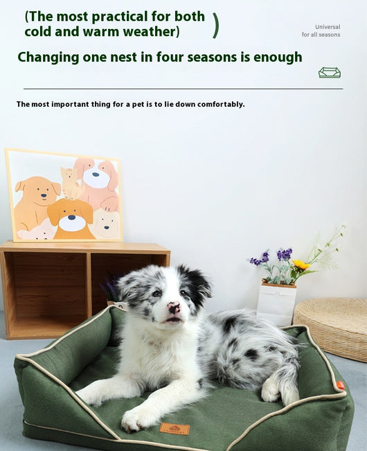 Cama Nido para Perros de Lino Extraíble y Lavable - Uso Todo el Año - Image 32