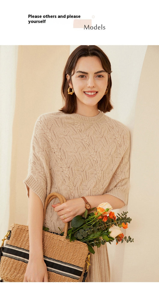 Capa Pullover de Cuello Redondo en Cachemira con Patrón Tridimensional Retorcido - Image 23