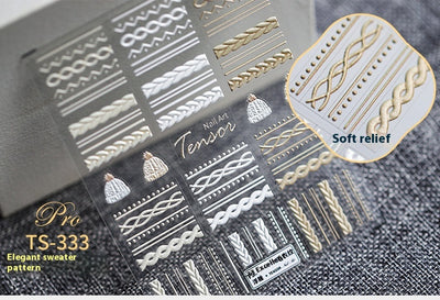 Stickers de Uñas Transparentes con Patrón Grabado Esmerilado - Image 17
