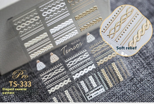 Stickers de Uñas Transparentes con Patrón Grabado Esmerilado - Image 17