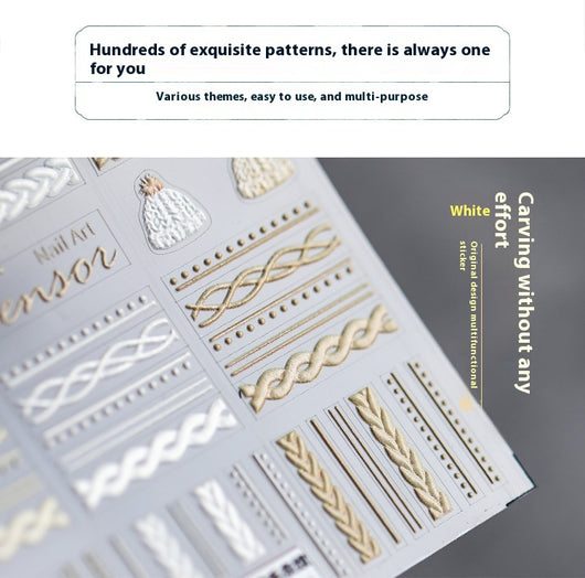 Stickers de Uñas Transparentes con Patrón Grabado Esmerilado - Image 18