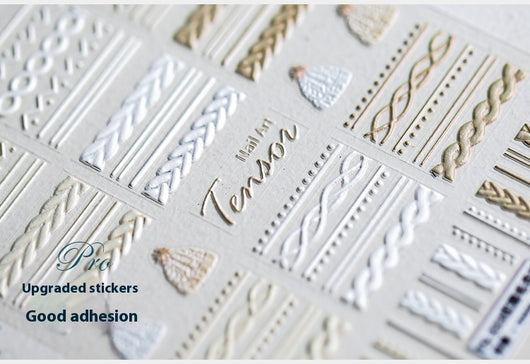 Stickers de Uñas Transparentes con Patrón Grabado Esmerilado - Image 20