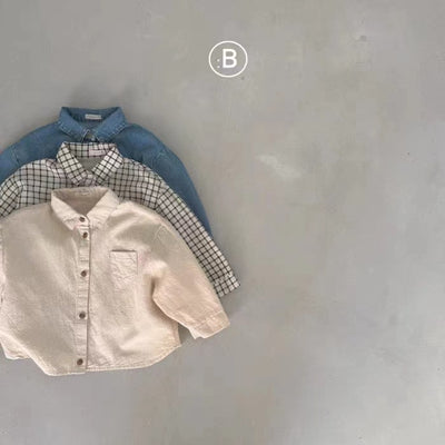 Cardigan Camisa Infantil Tipo Workwear con Bolsillo y Solapa - Image 16