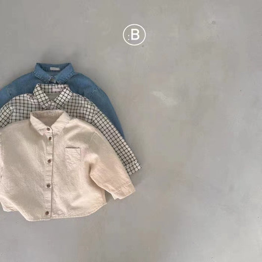 Cardigan Camisa Infantil Tipo Workwear con Bolsillo y Solapa - Image 16