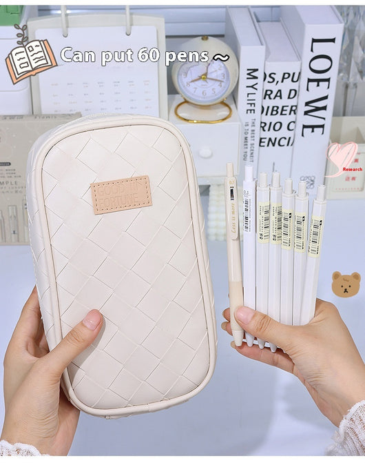 Estuche Escolar Tejido con Diseño Cuadros Diamante - Gran Capacidad - Image 30