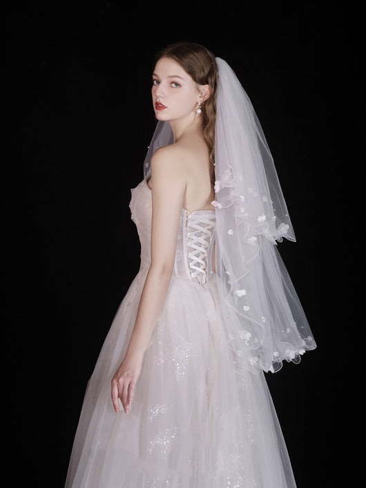 Vestido de Novia Blanco Elegante Escote Tubo con Tela Ligera - Image 18