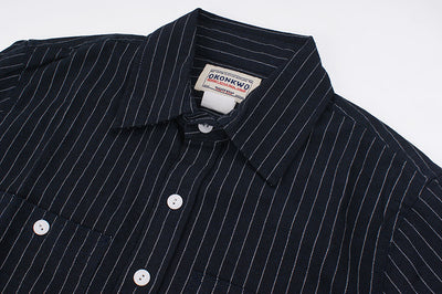 Camisa de Rayas Verticales Estilo Retro Americano para Hombre - Image 20