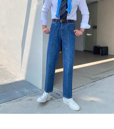 Jeans Slim Fit Estilo Retro Británico para Hombre - Image 8