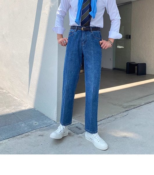 Jeans Slim Fit Estilo Retro Británico para Hombre - Image 8