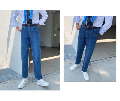 Jeans Slim Fit Estilo Retro Británico para Hombre - Image 12