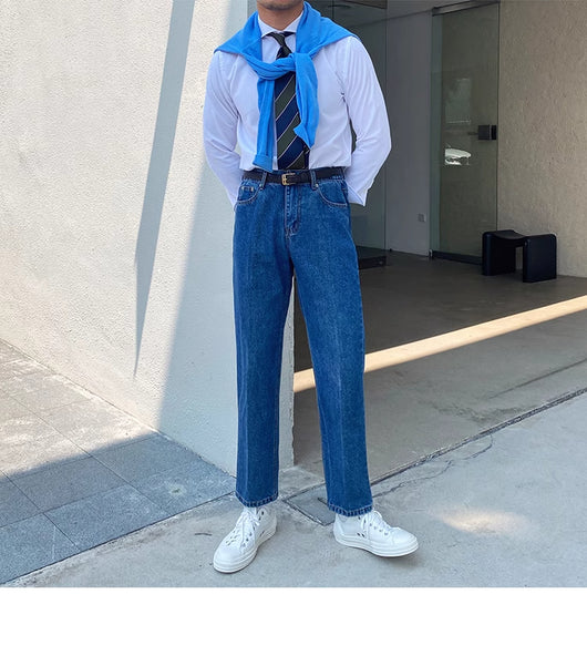Jeans Slim Fit Estilo Retro Británico para Hombre - Image 14