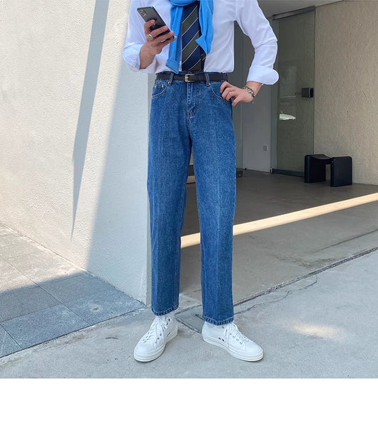 Jeans Slim Fit Estilo Retro Británico para Hombre - Image 16