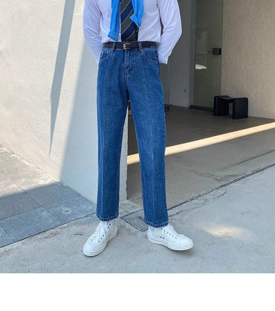 Jeans Slim Fit Estilo Retro Británico para Hombre - Image 18