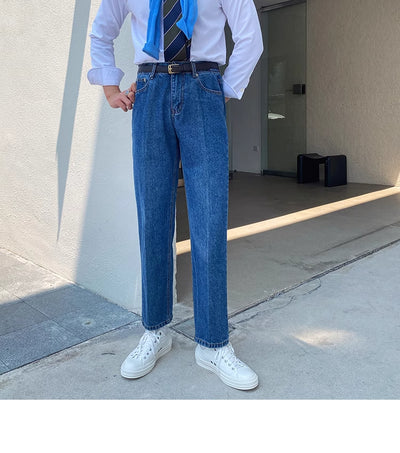 Jeans Slim Fit Estilo Retro Británico para Hombre - Image 24