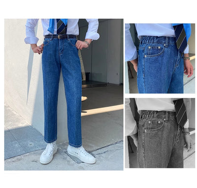 Jeans Slim Fit Estilo Retro Británico para Hombre - Image 28