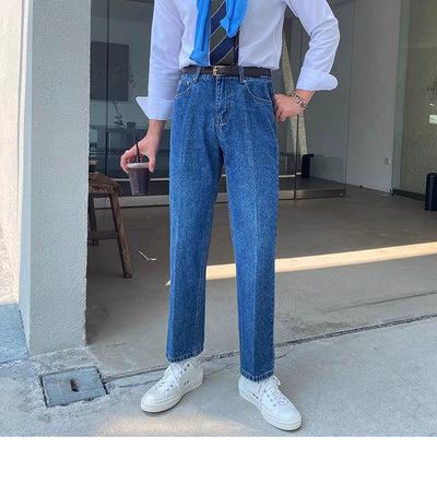 Jeans Slim Fit Estilo Retro Británico para Hombre - Image 32