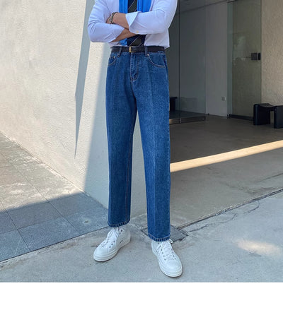 Jeans Slim Fit Estilo Retro Británico para Hombre - Image 34