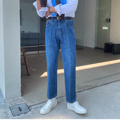Jeans Slim Fit Estilo Retro Británico para Hombre - Image 36